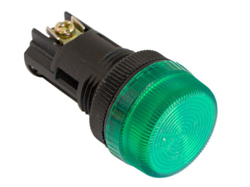 Npl-22 Ati Green Led Pilot Indicator Light 22mm 120v Ac/dc Replaceable Lamp