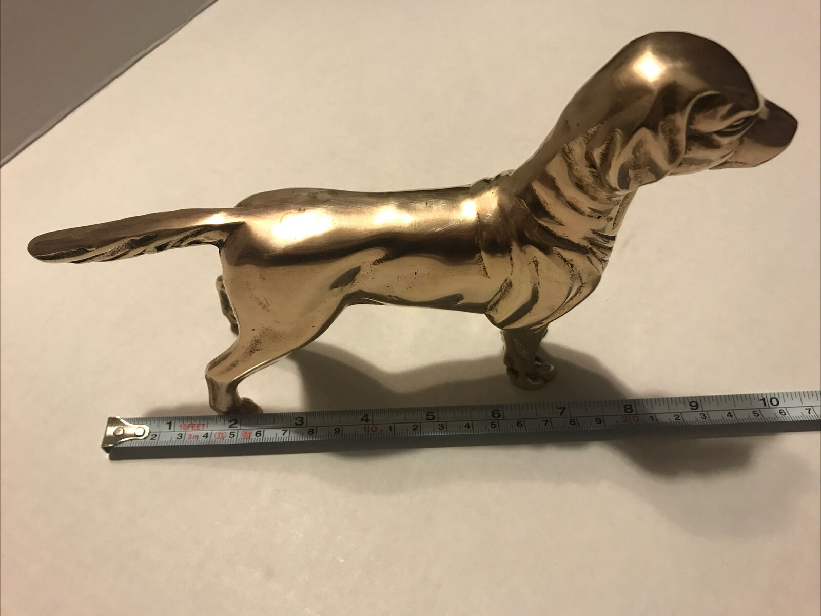 Vintage Brass Pointer Hunting Dog Statue Paperweight Desk